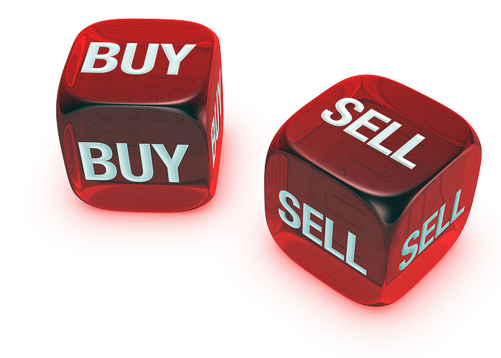 Red dice with Buy and Sell