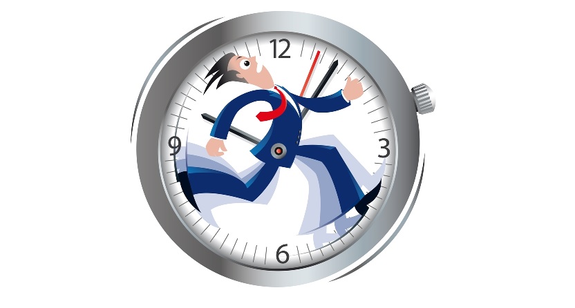 Man running in clock